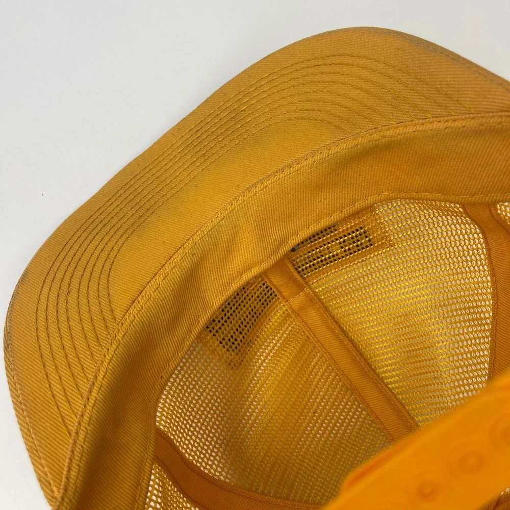 Vintage Darr Equipment CAT Diesel Power Trucker Hat Snapback Caterpillar Yellow